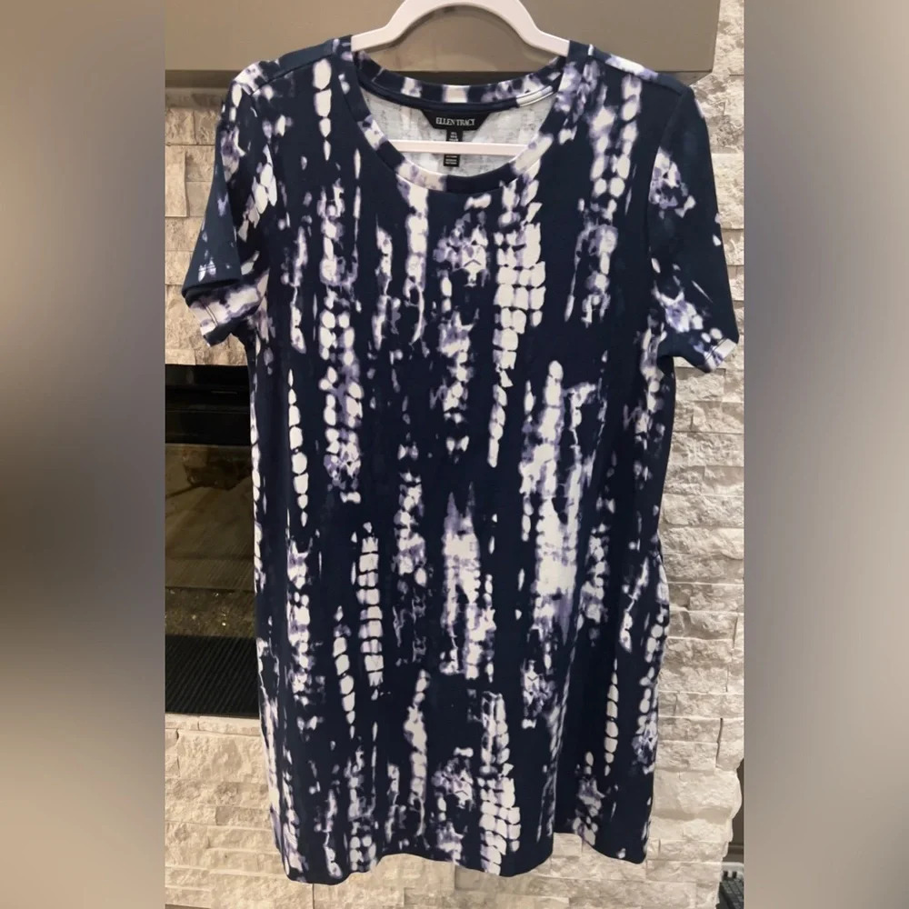Ellen Tracy size large tie dye shirt dress
